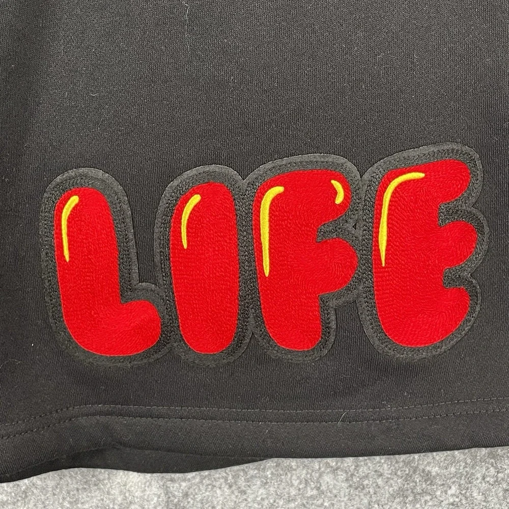 Roku Studio High Life Cartoon Graphic Fleece Shorts Mens L Streetwear Embroidery